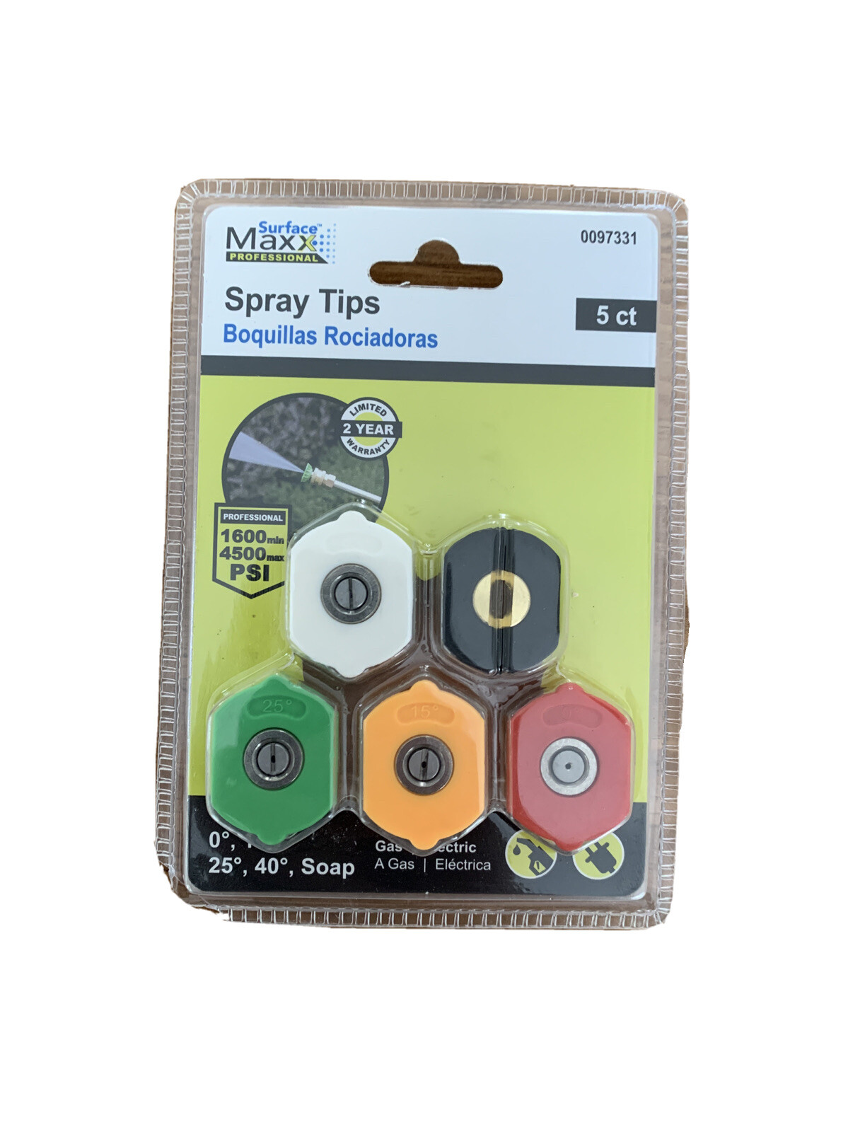 Surface Maxx Professional Pressure Washer Spray Tips 5 Pack 4500 PSI Max. New
