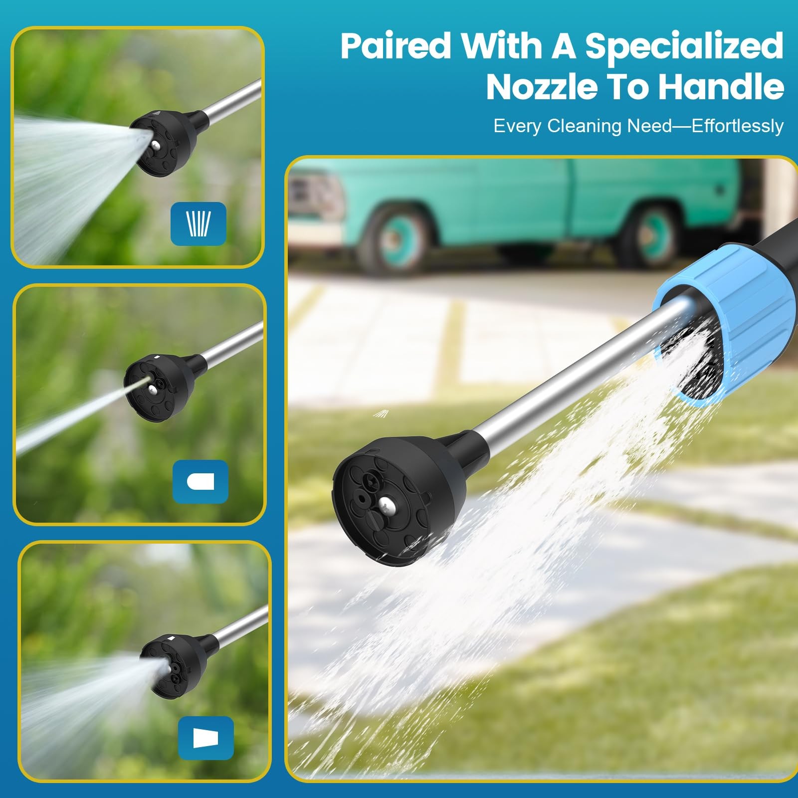 Car Foam Cannon Gun Garden Hose Soap Sprayer Wash Mitt 3 Modes Outdoor Cleaning