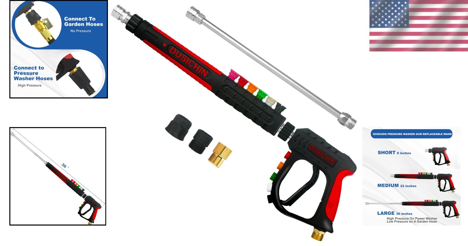 Versatile 36-Inch Pressure Washer Lance – 3000 PSI with Quick Connect Nozzles