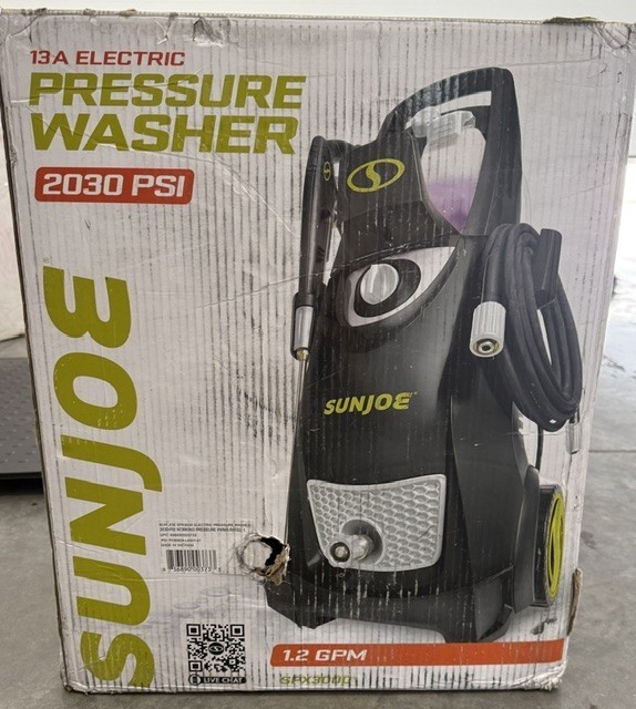 SUN JOE SPX3000 2030 PSI ELECTRIC PRESSURE WASHER – OPEN BOX