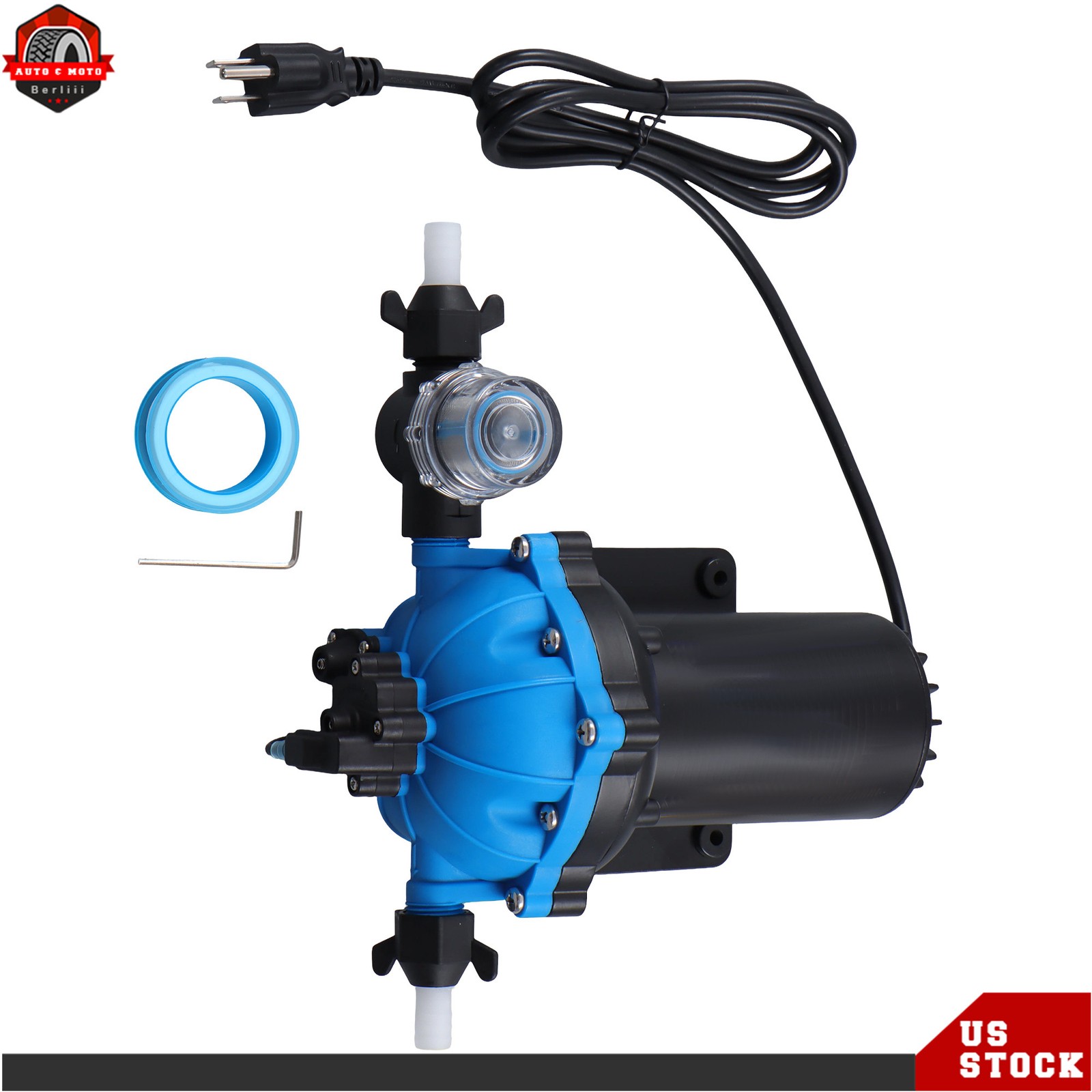 110V AC 5-chamber Water Diaphragm Pump 6GPM 80PSI Self Priming RV Water Pump