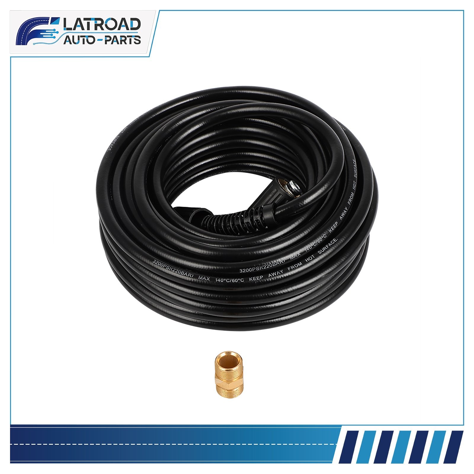100FT 3200PSI Replacement High Power Pressure Washer Hose 3/8″ M22-14MM
