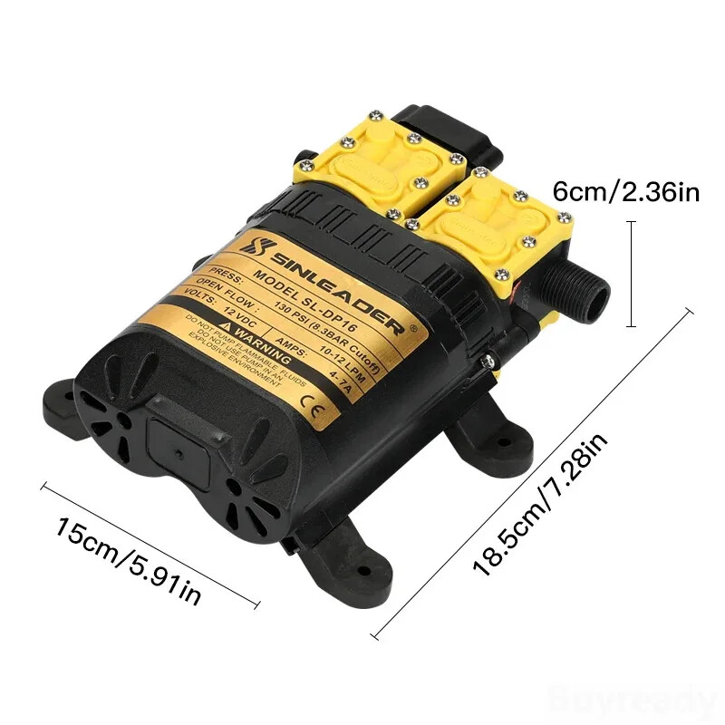 12V 220V 7A 130PSI 10L/min High Pressure Agricultural Electric Water Pump
