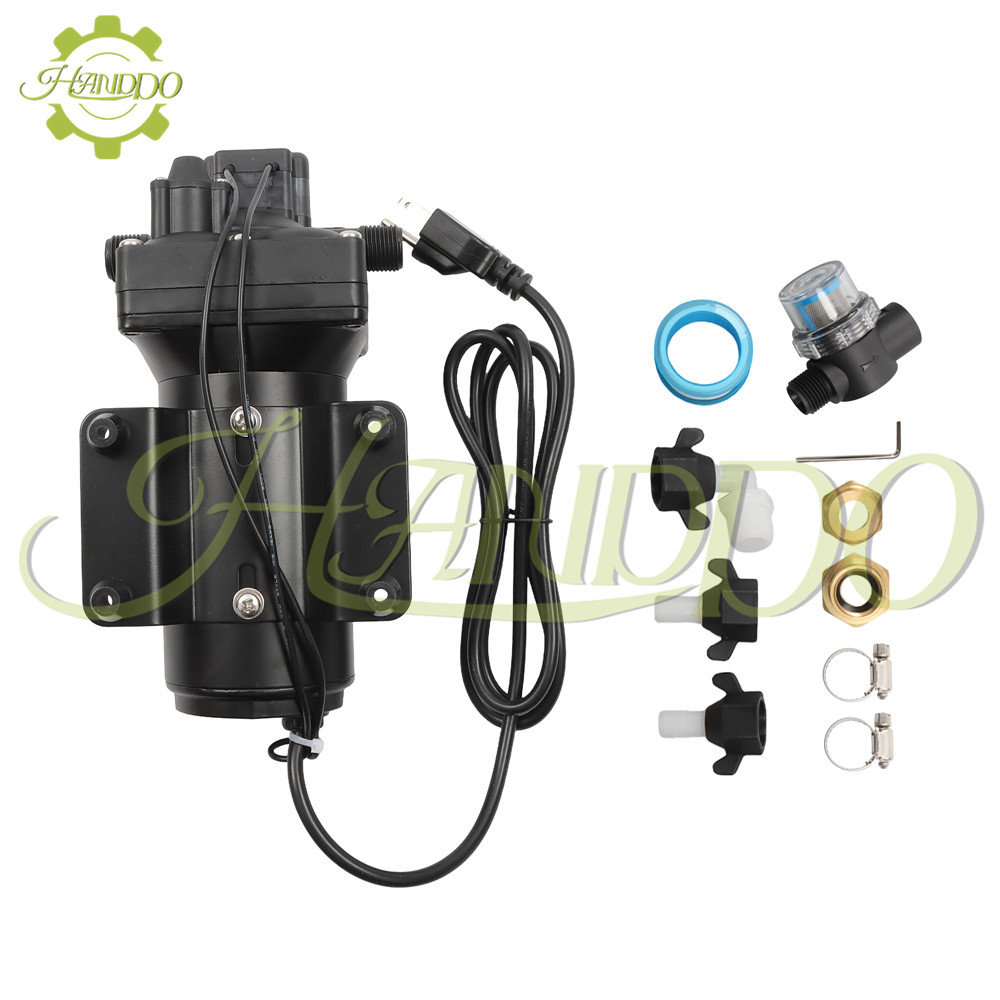 110V AC Water Diaphragm Pump 4-chamber 5.5GPM 75PSI Self Priming RV Water Pump