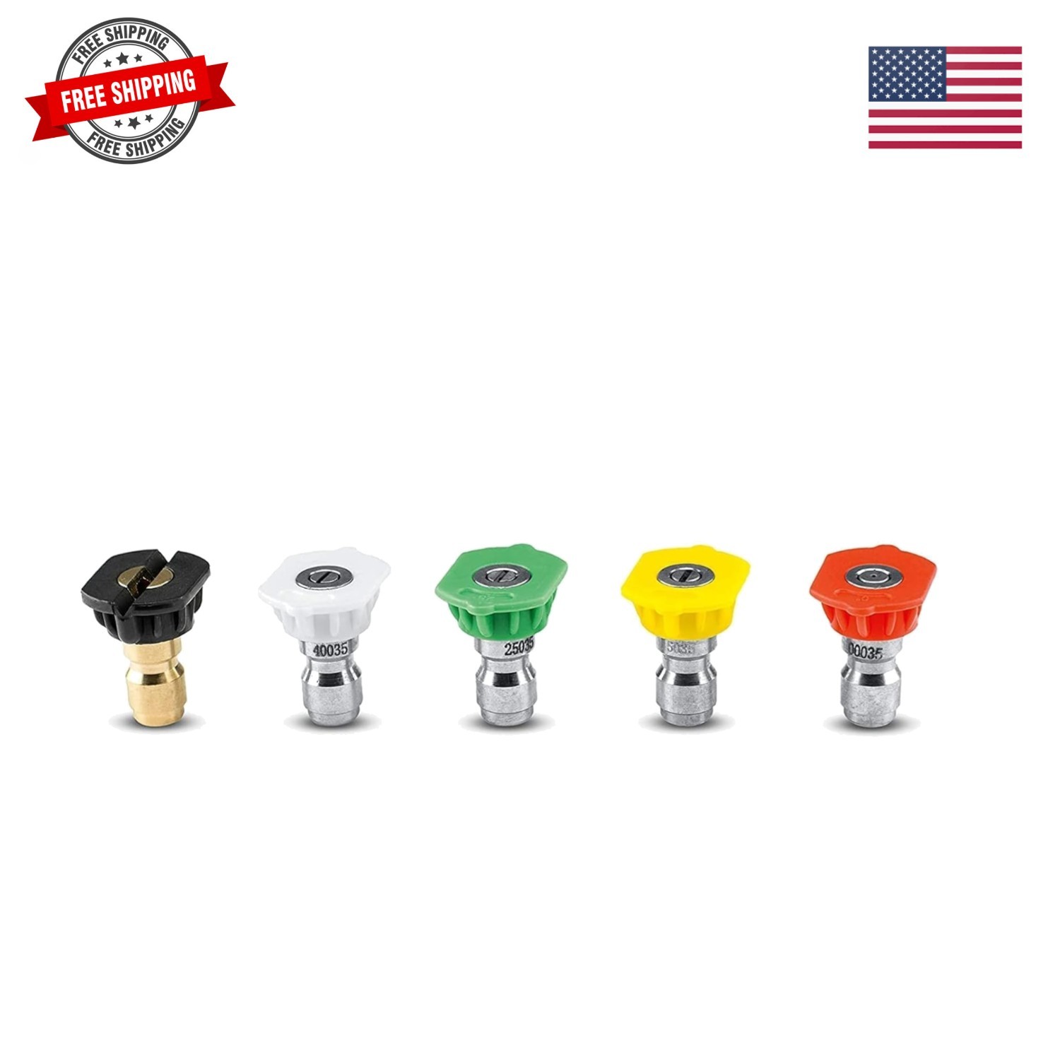 Universal 5 Piece Spray Nozzle Kit for Pressure Washers up to 4000 PSI – Quic…