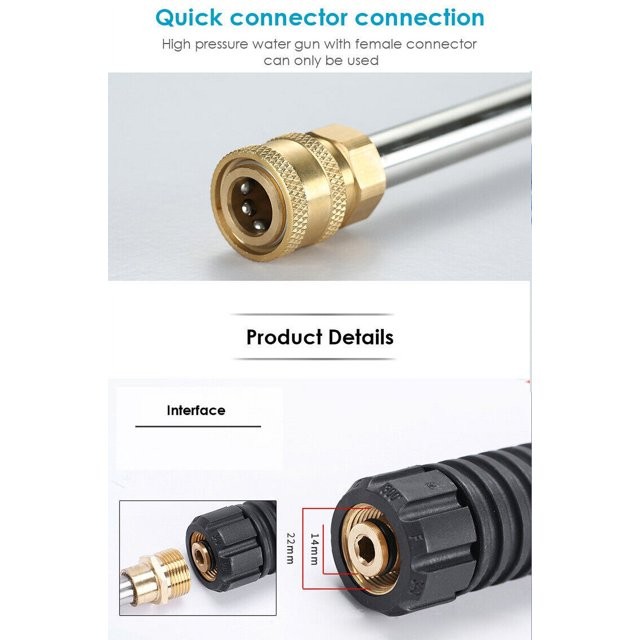 High Pressure 4000PSI Car Power Washer Gun Spray Wand Lance Nozzle and Hose Kit