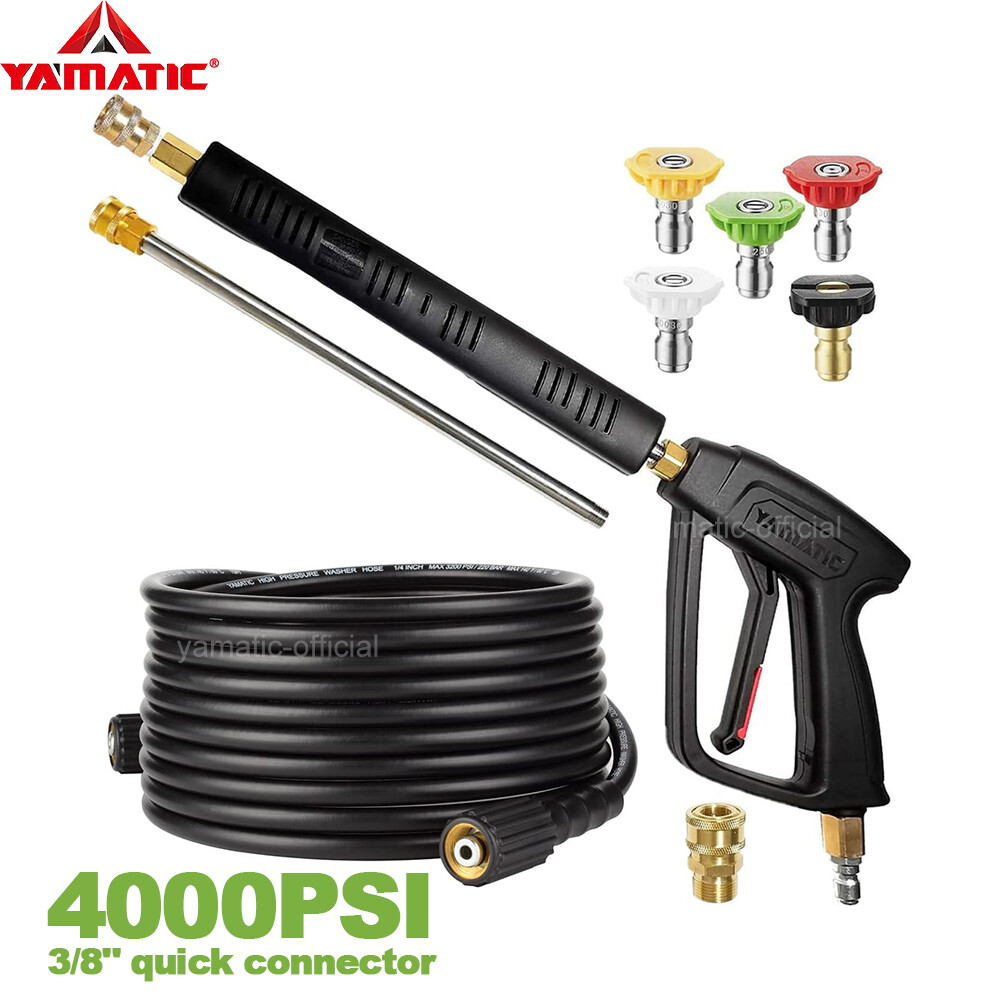 YAMATIC 3/8″ 4000 psi Pressure Washer Gun Power Washer Hose Power Extension Wand