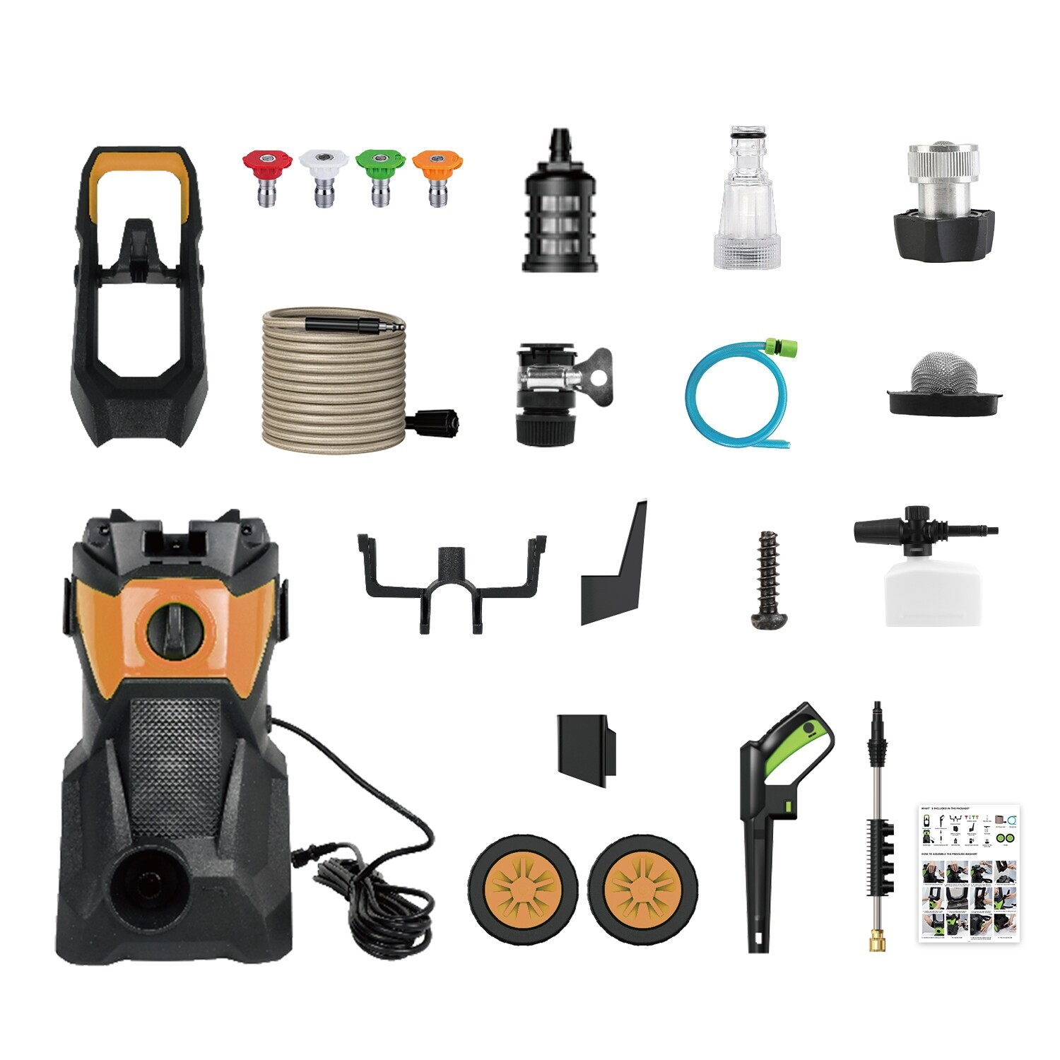 Electric Power Washer 4200PSI Pressure Washer with Spray Gun 33ft Hose 4 Nozzles