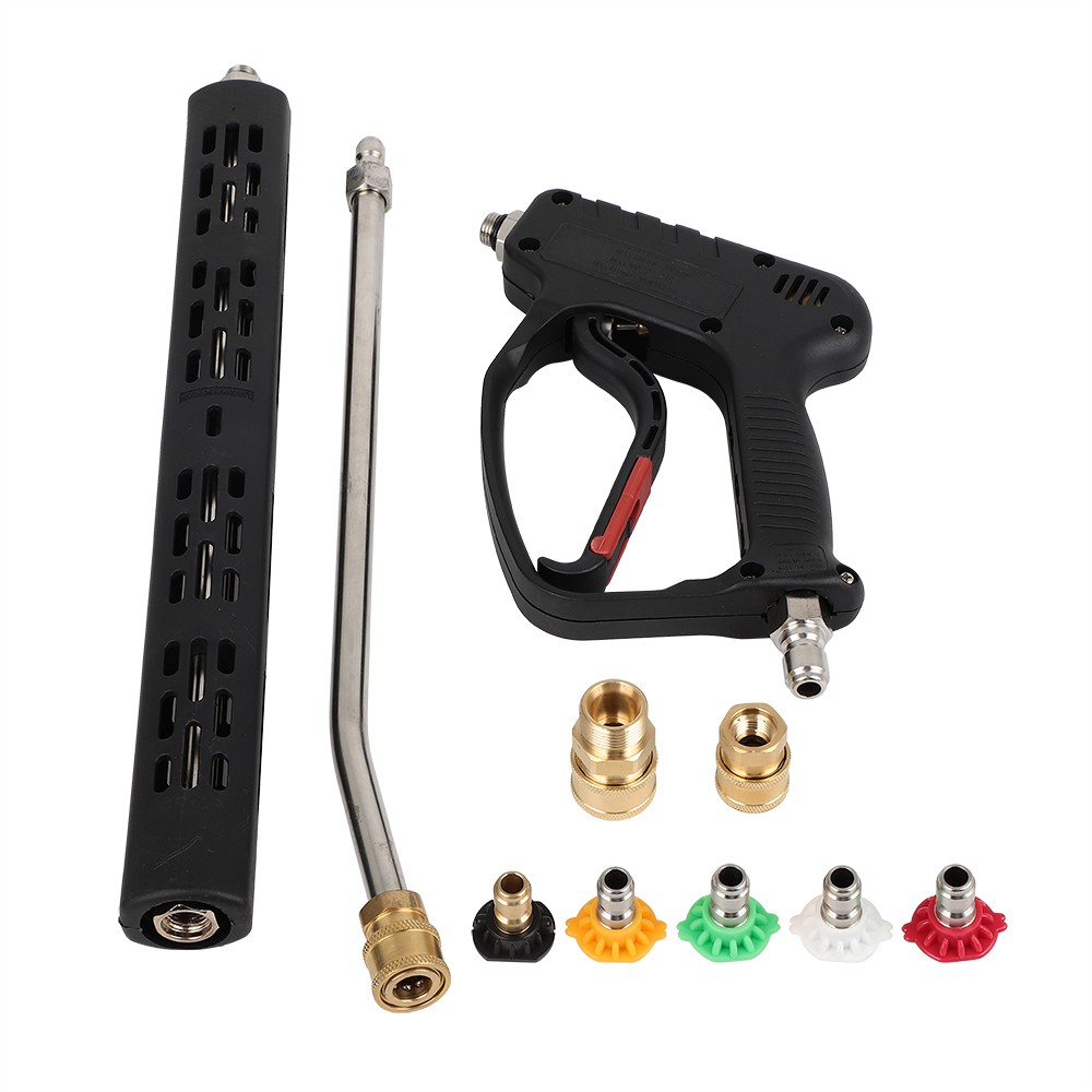 High Pressure Washer Gun 5000PSI 3/8″ with Extension Wand Trigger Handle 1/4″