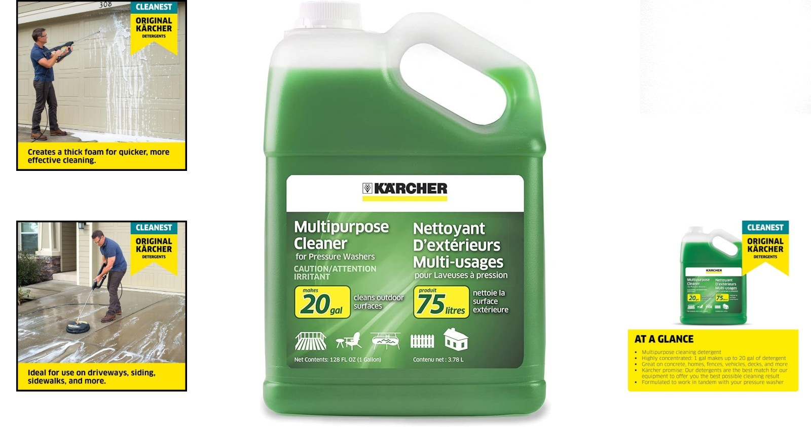 Kärcher Multi-Purpose Pressure Washer Detergent – Makes 20 Gallons of Cleaner