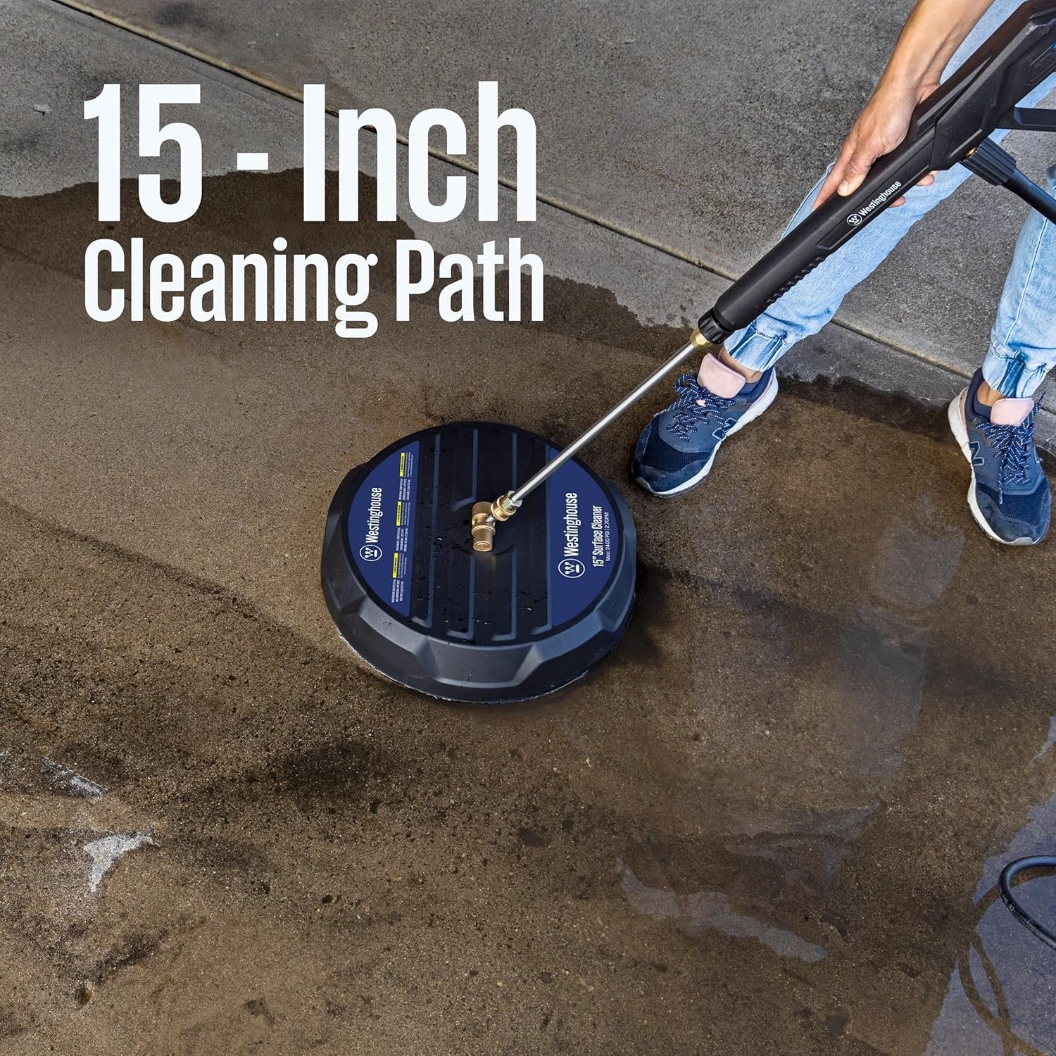 15” Pressure Washer Surface Cleaner Attachment – 3400 Max PSI, 1/4” Connector