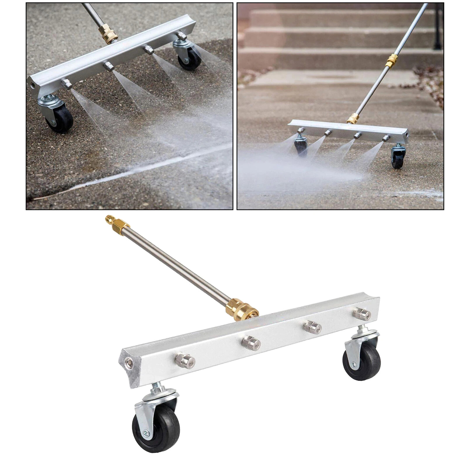 12-16 ” Water Broom 3 or 4 Spray Tip System for Pressure Washers Surface Cleaner