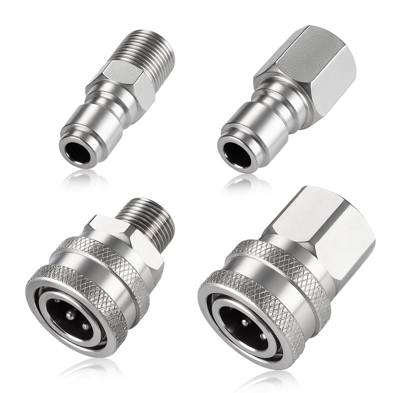 4 PCS 3/8 Inch NPT Female Male Pressure Washer Quick Connect Adapter Hose