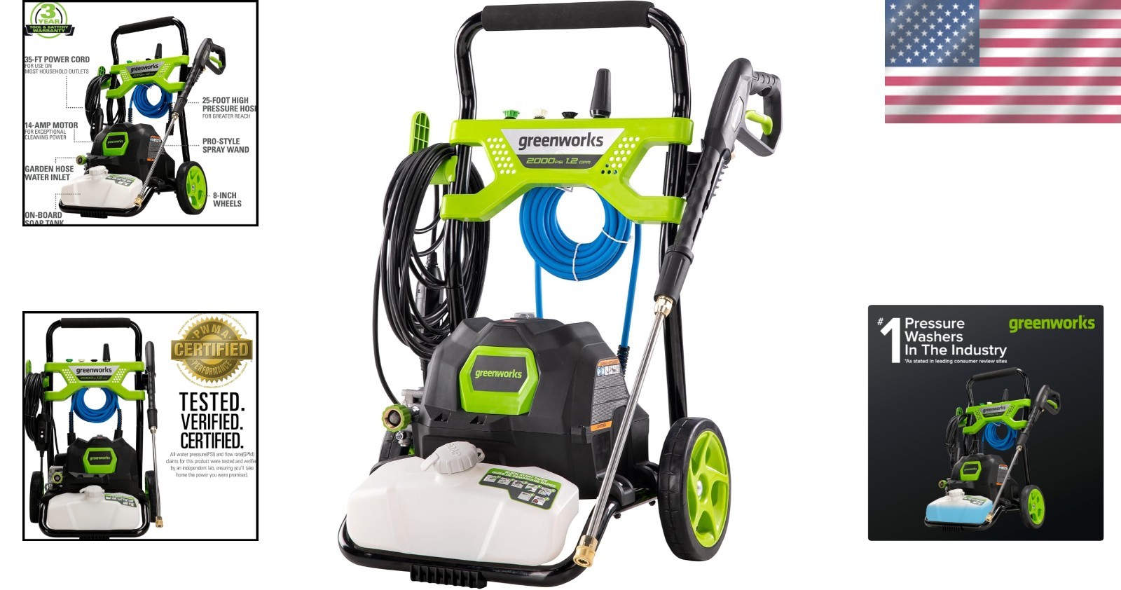 Versatile 2000 PSI Electric Pressure Washer with Steel Wand & Multiple Nozzles