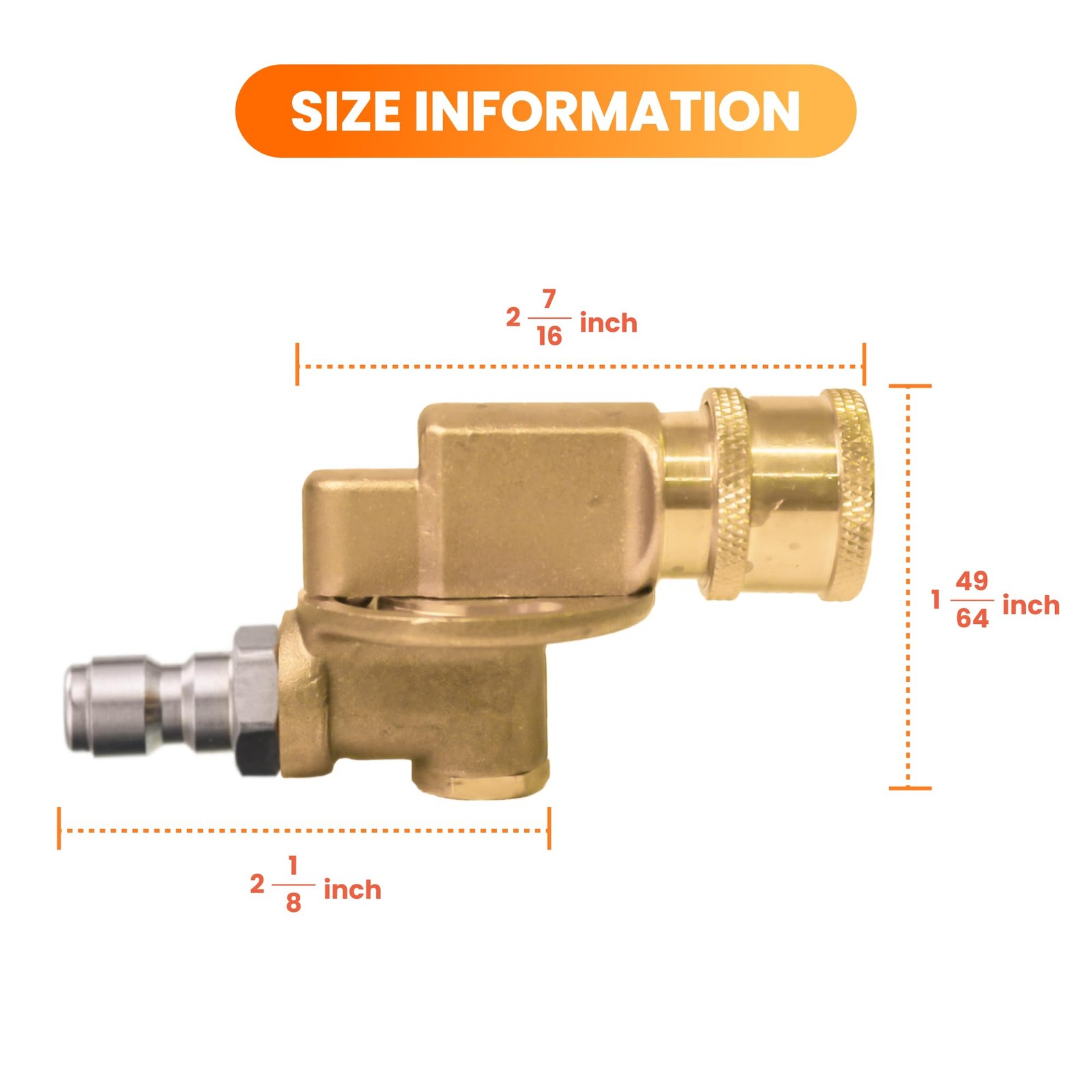 Pressure Washer Pivoting Coupler 7 Angles Gutter Cleaner Attachment 240 Degre…