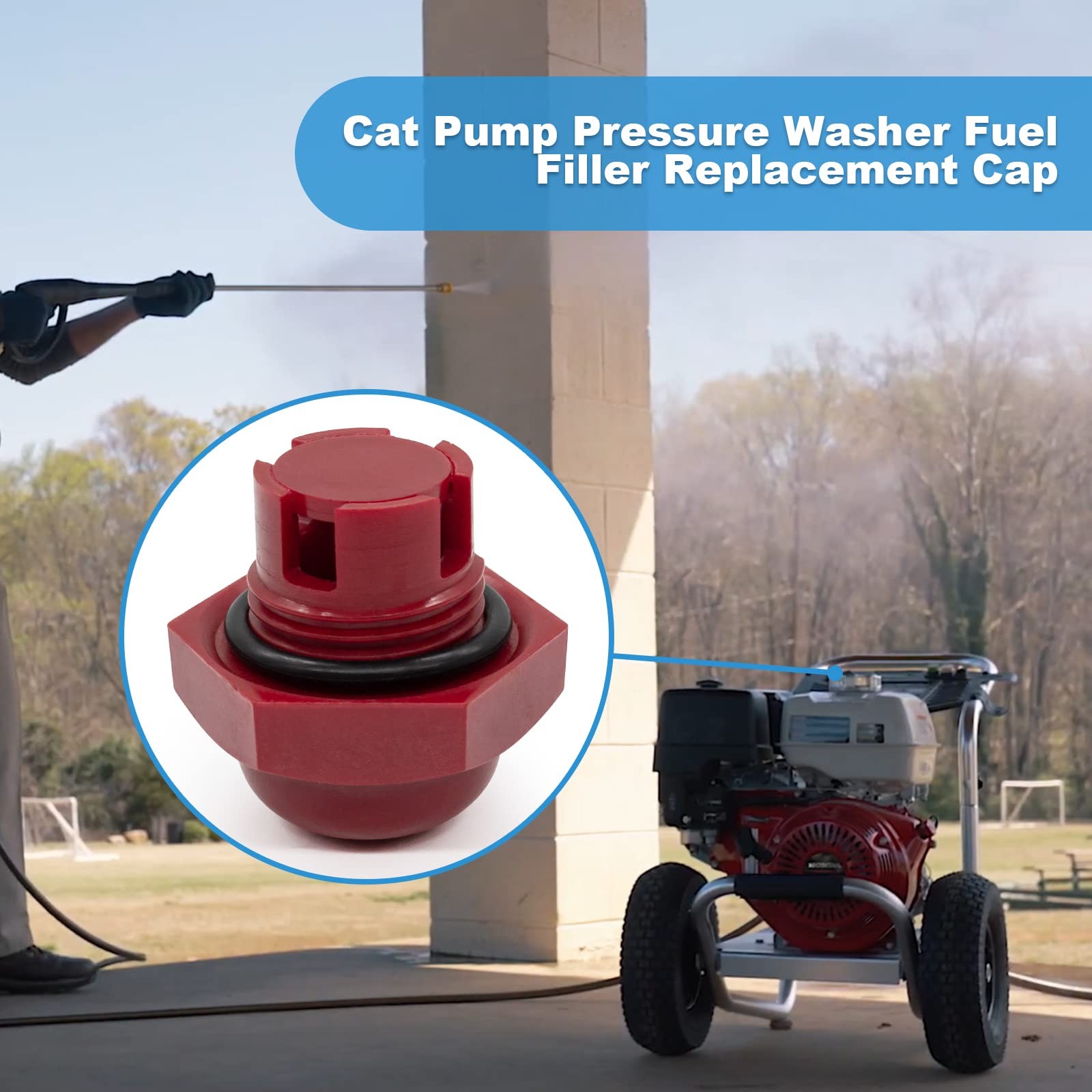 Oil Fill Cap Replacement with ORing for Cat Pumps Pressure Washer Red 1 PC