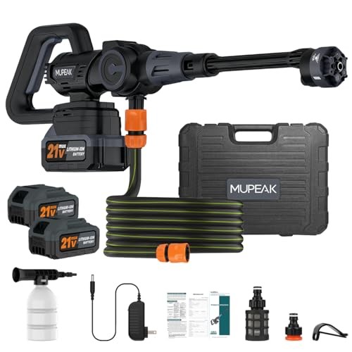 21V Cordless Washer 1500PSI Black 2 Batt 6in1