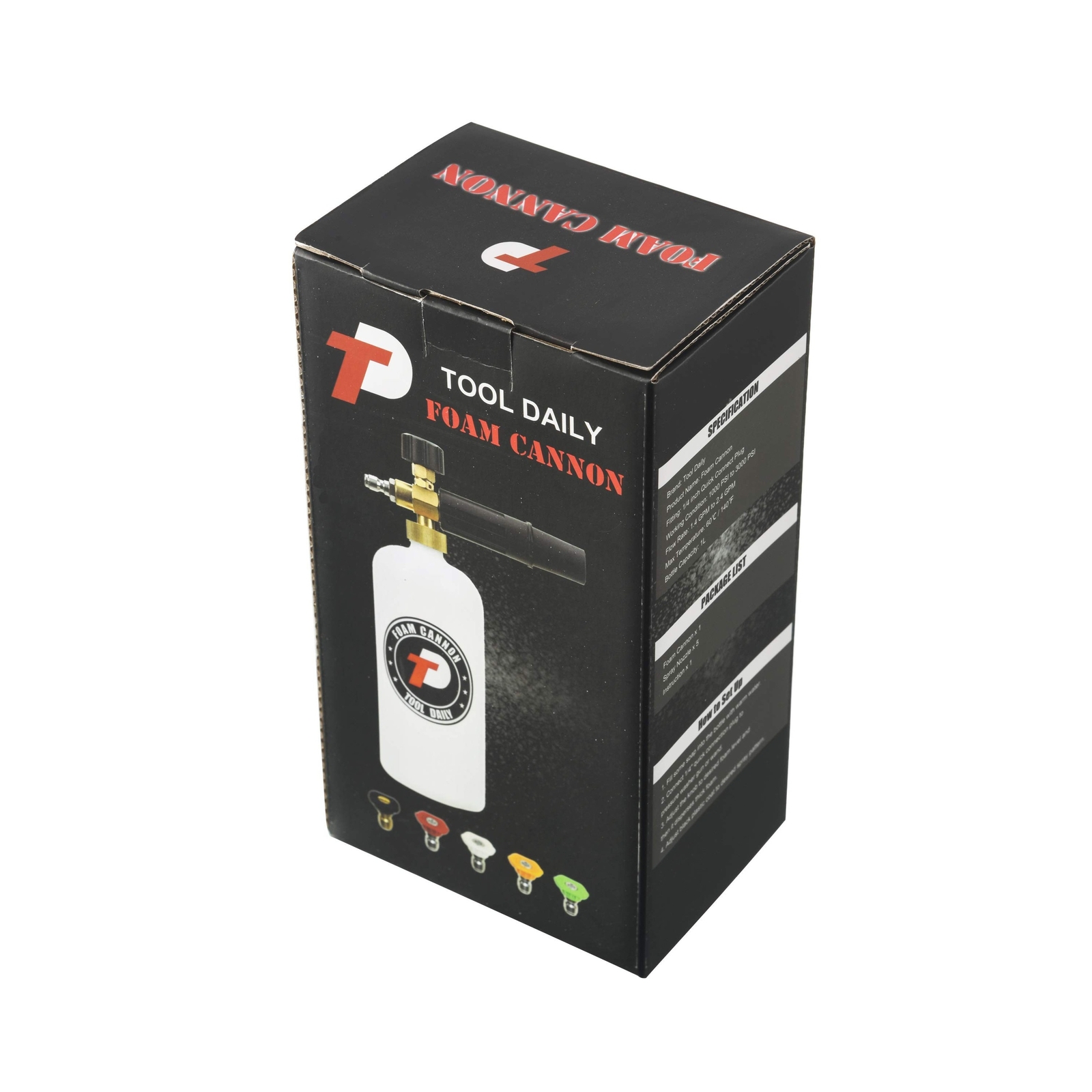 Tool Daily Foam Cannon with 1/4 Inch Quick Connector, 1 Liter, 5 Pressure Was…