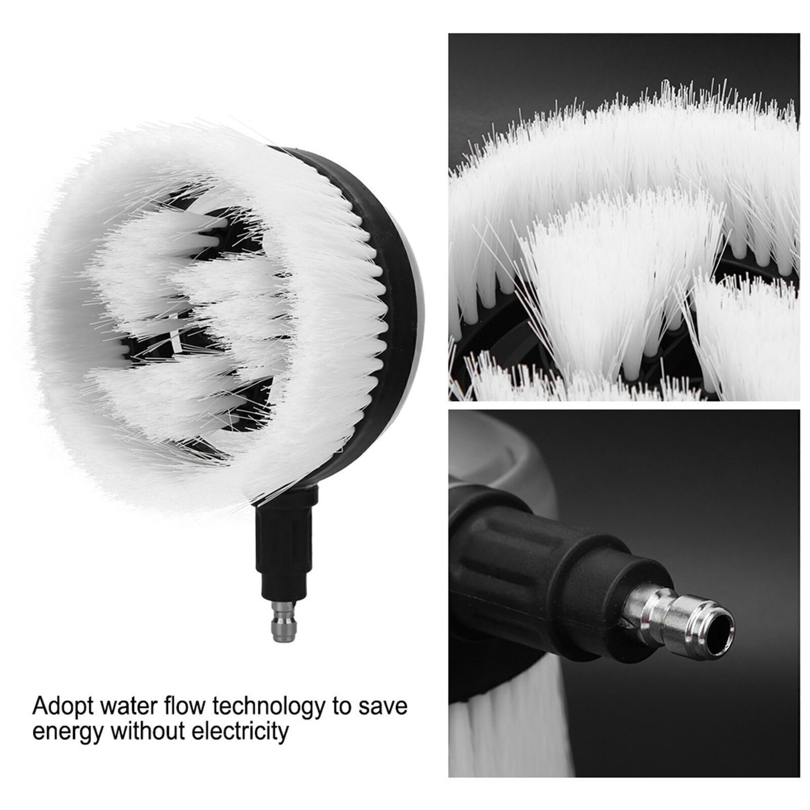 Rotary Wash Brush 360 Degrees Fan shaped for High Pressure Water Gun 1/4 Quick