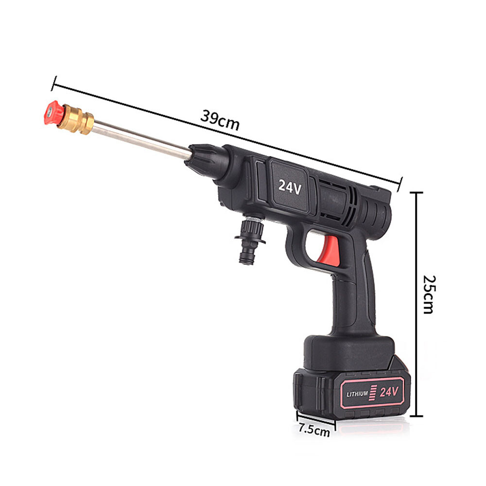 2-Nozzle Electric Cordless High Pressure Washer Portable Power Cleaner Kit With