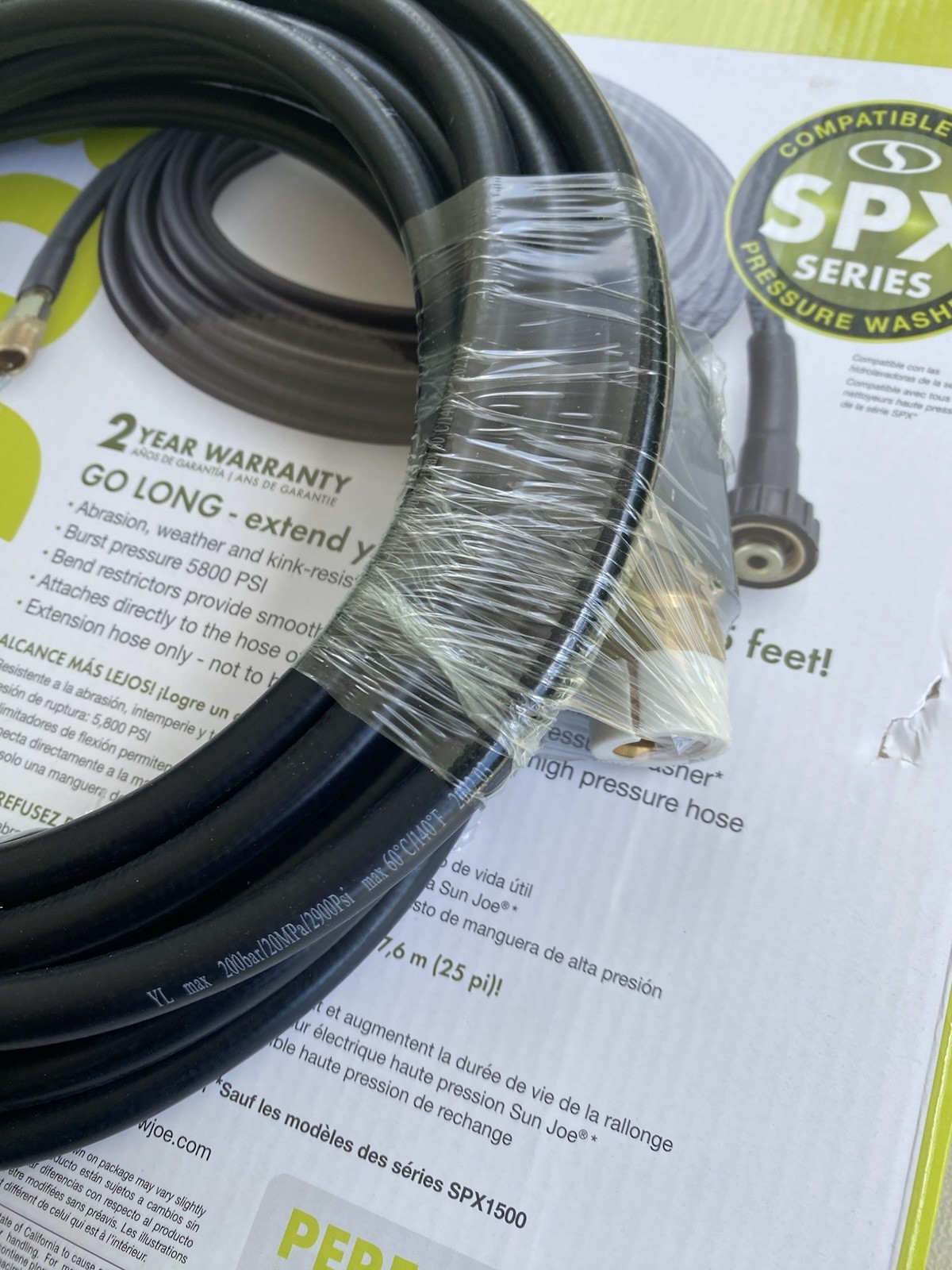 Sun Joe 25′ Pressure Washer Hose Extension 25 Ft Medium Duty SPX-25H OEM Genuine