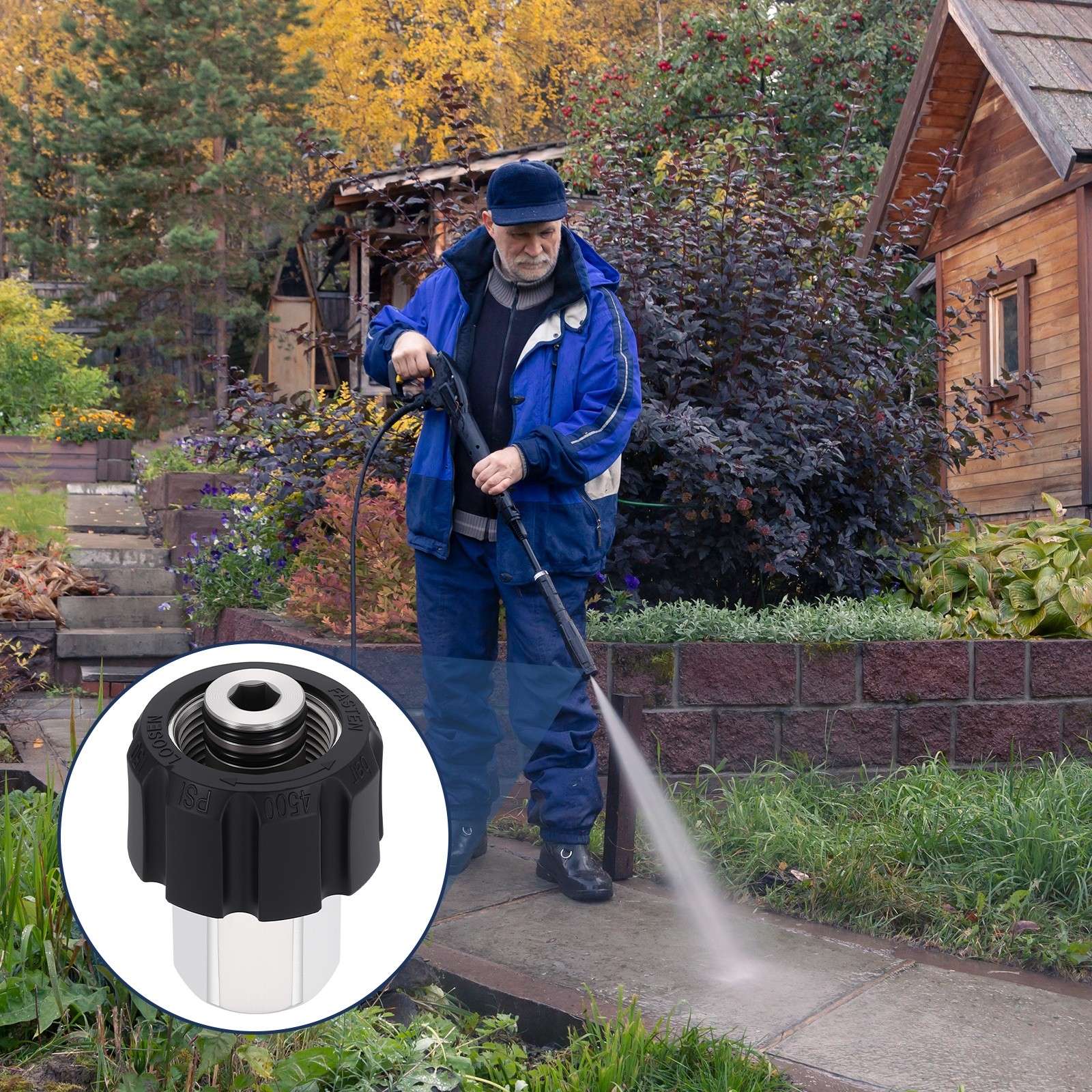 Pressure Washer Adapter, M22 14mm Female to G3/8″ Female Fittings