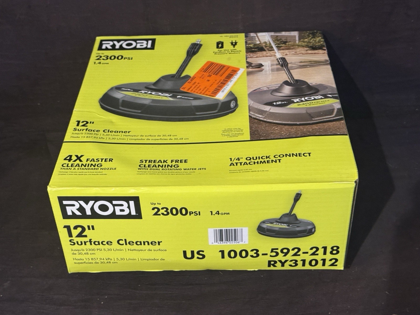 RYOBI 12 in. 2,300 PSI Electric Pressure Washers Surface Cleaner — RY31012