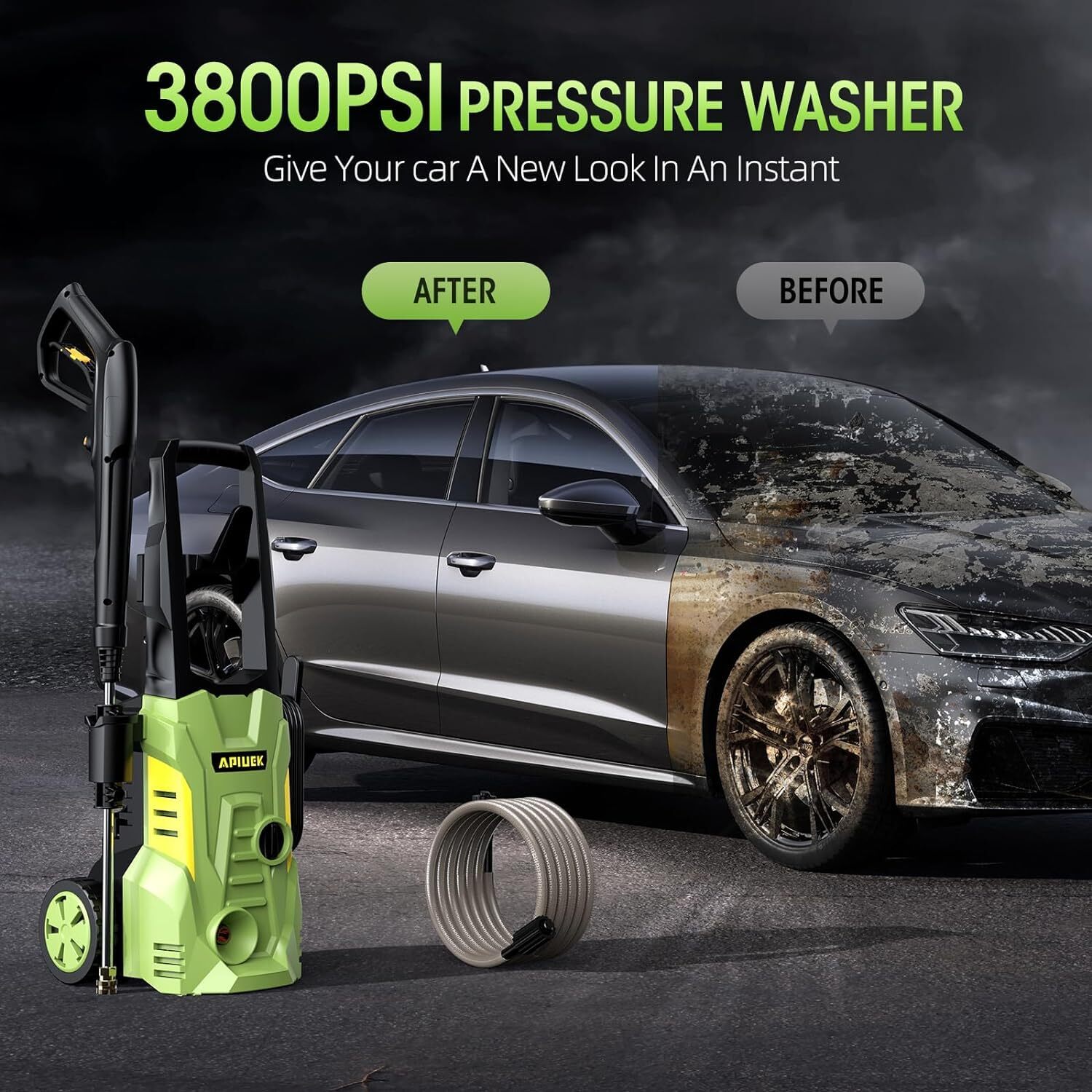 Electric High Pressure Washer – Duede Portable Washer with 23 FT Water Outlet &