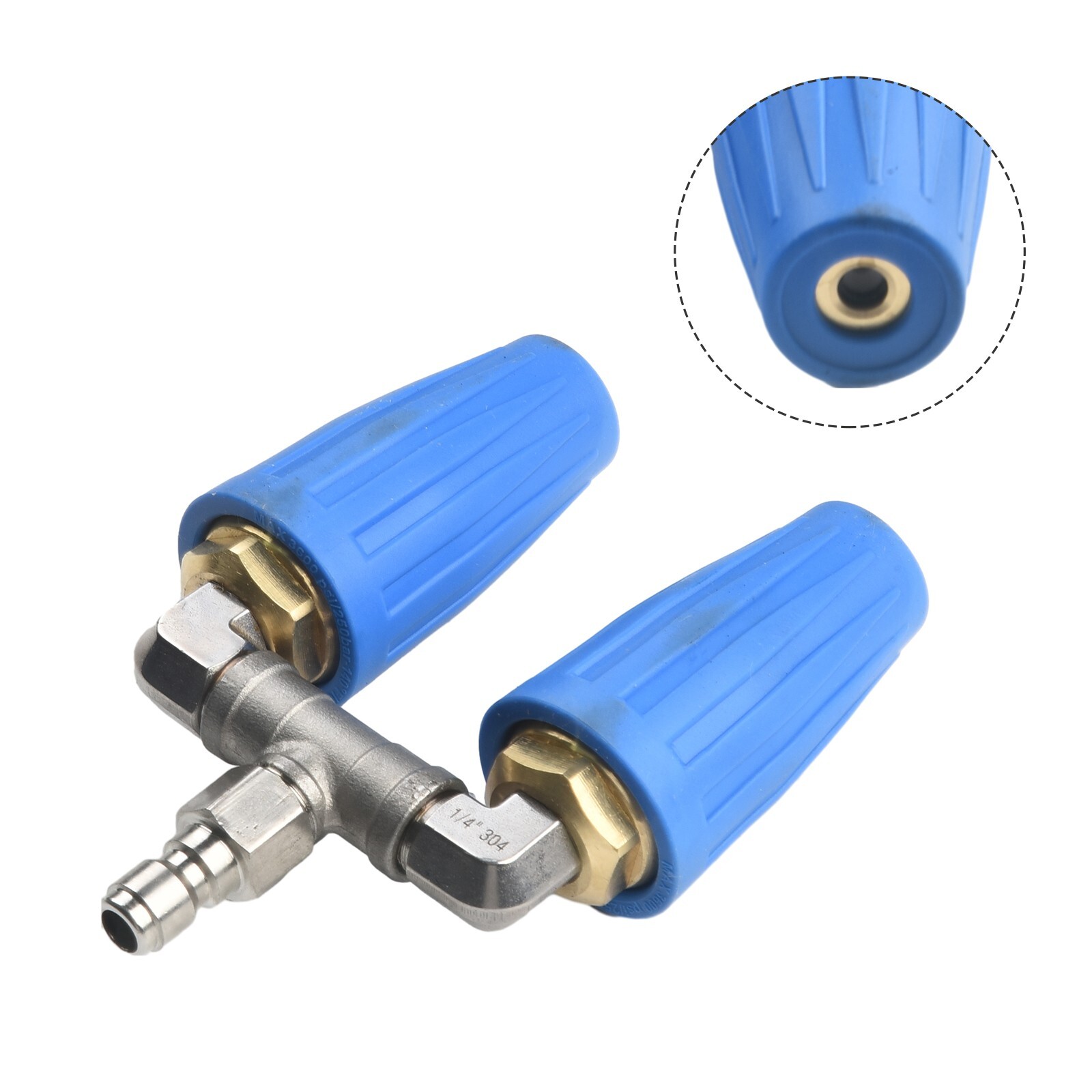 High-Pressure Washer Rotating Dual Turbo Nozzle Spray Tip1/4″ 4000PSI 4-6GPM