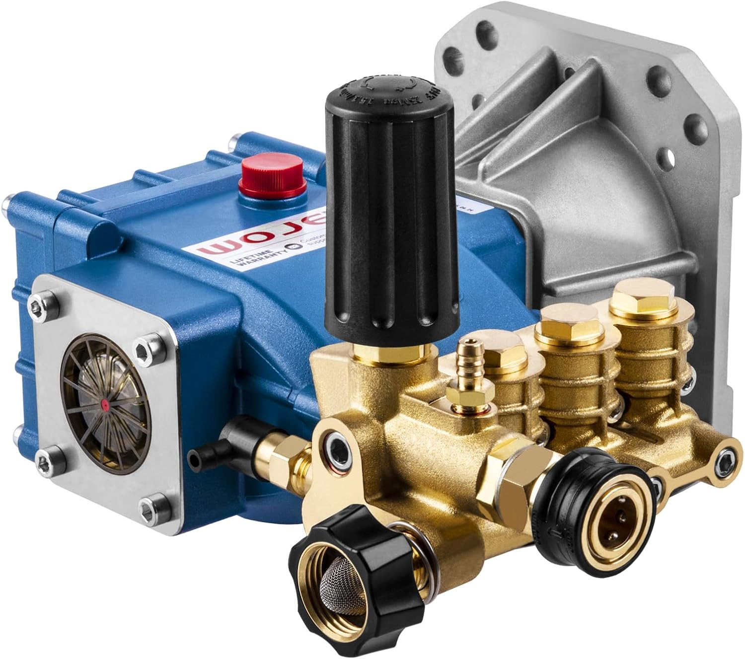 Triplex Plunger Pressure Washer Pump, 4400PSI 4.0GPM, 1″ Shaft, Self-Priming, Ho