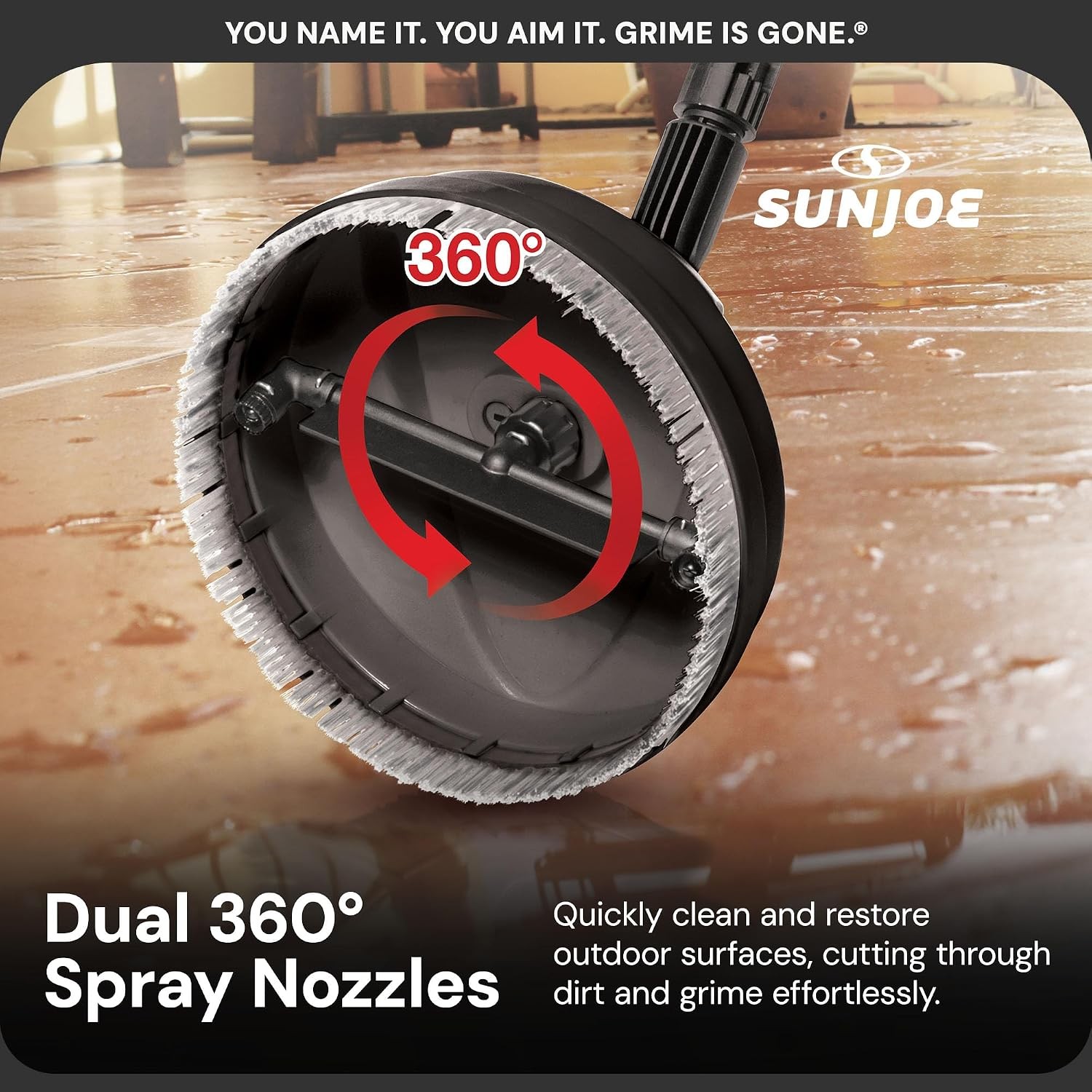 10-Inch Multi-Surface Pressure Washer Cleaner Attachment with Dual 360°