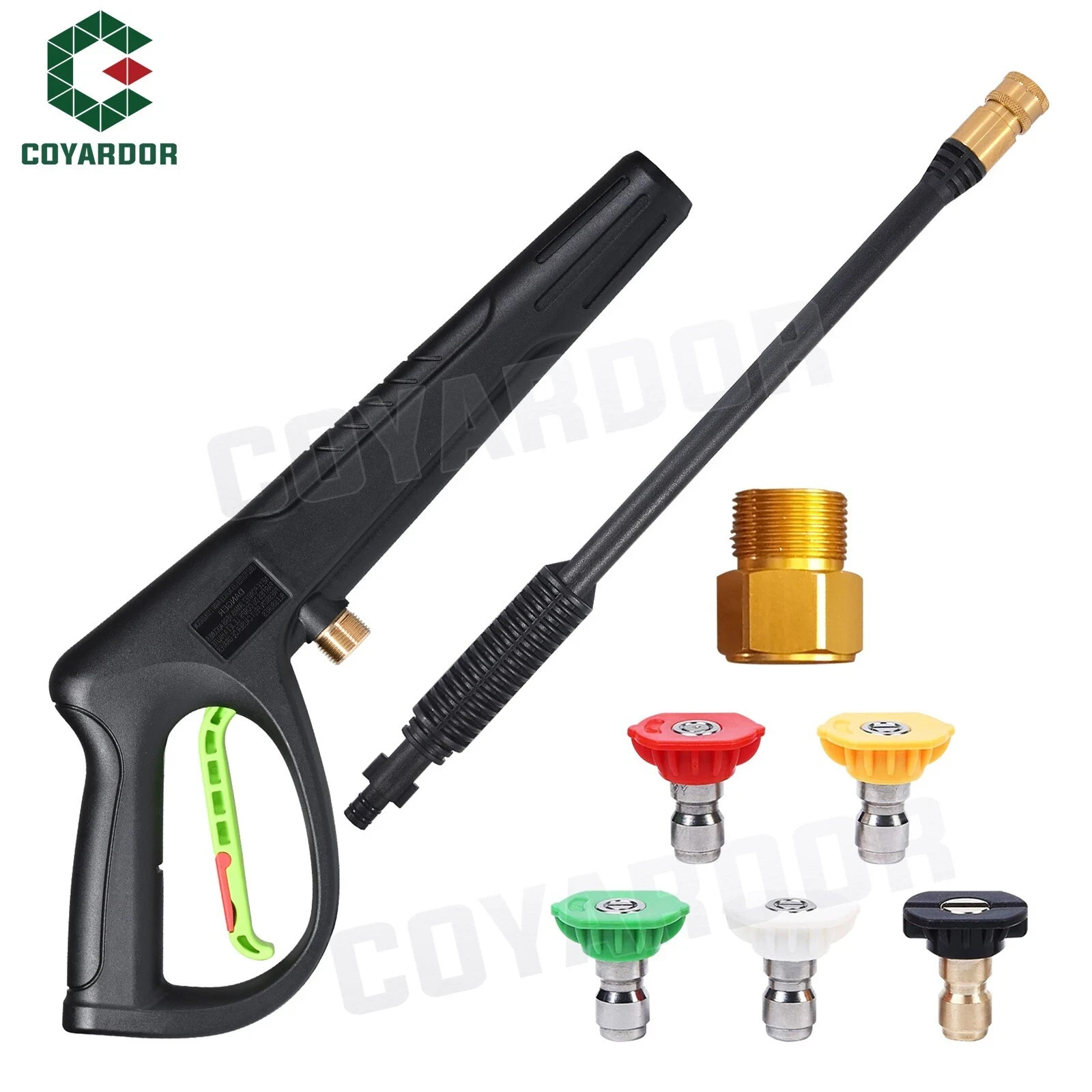 COYARDOR 2320 psi Pressure Washer Gun Power Lance Spray Nozzles M22-14mm/15mm