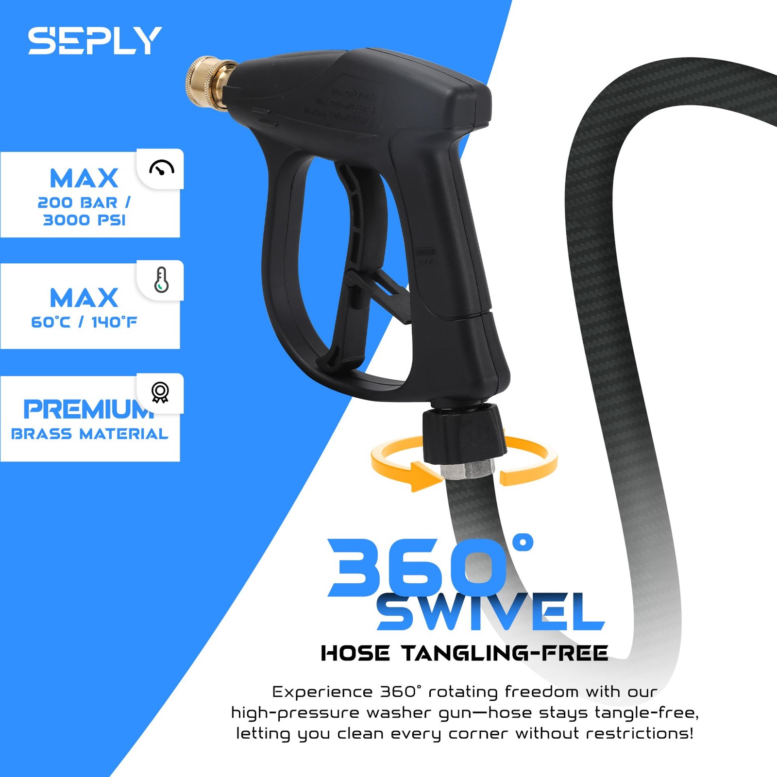 Sewer Jetter Kit for Pressure Washer 50 FT, Drain Cleaner Hose with Power Was…