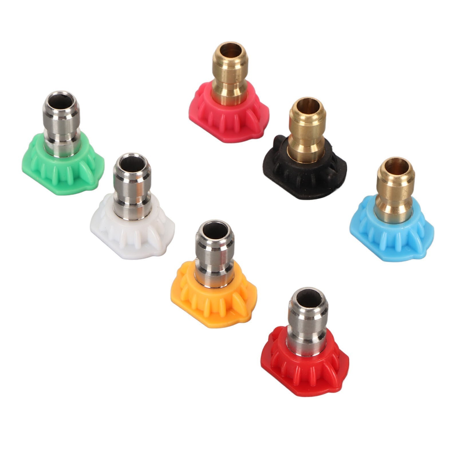 High Pressure Water Gun Nozzle 1/4 Inch 7 Colors Fan Shaped Multifunctional