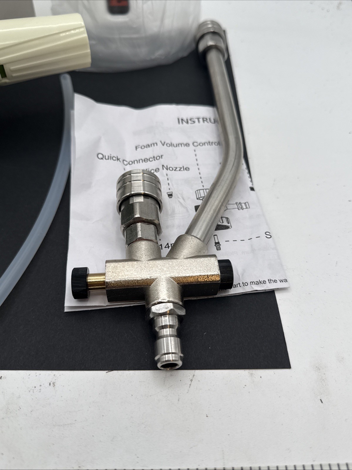 Foam Cannon Dual-Connector Pressure Washer Double Tip Attachment with 5 Nozzles
