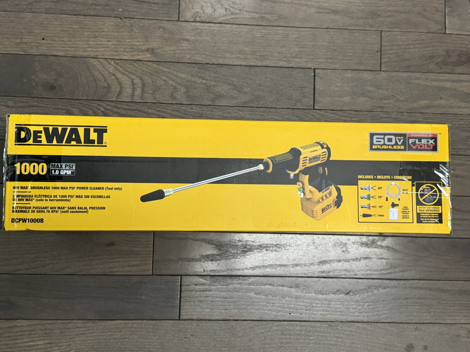 NEW DEWALT BRUSHLESS POWER CLEANER 60V MAX 1000 MAX PSI TOOL ONLY DCPW1000B