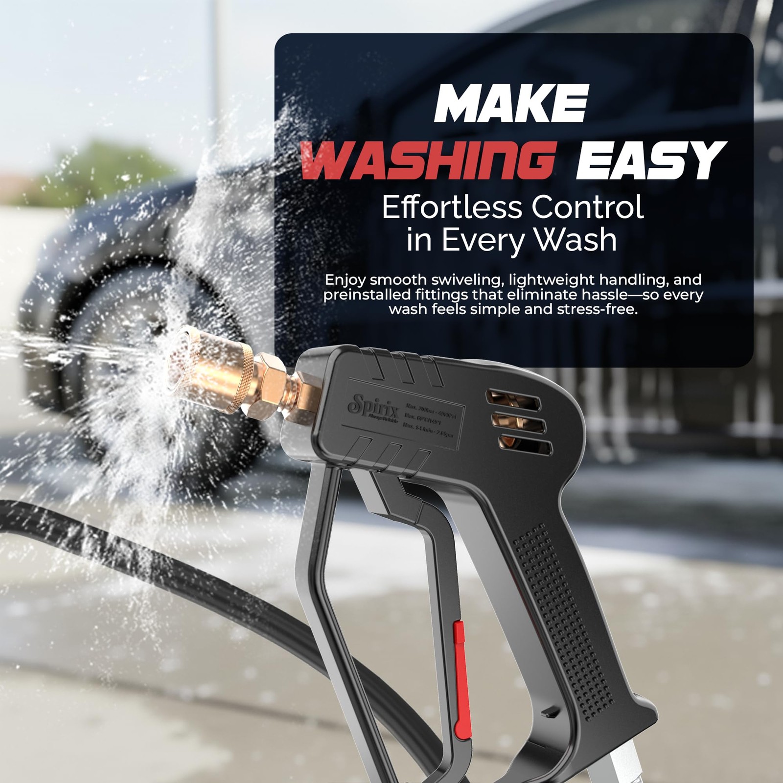 Pressure Washer Gun 4000 PSI Short Power Washer Gun