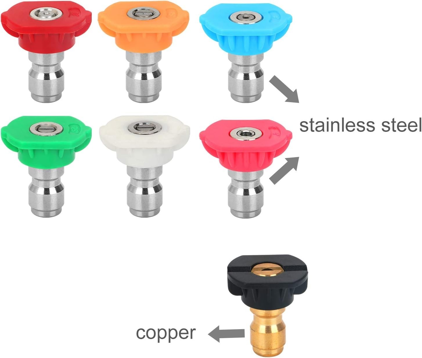 Professional Pressure Washer Nozzles – 5° & Jet Stream Tips for 2 Stories