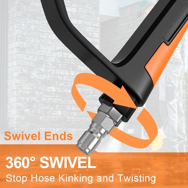 5000PSI Pressure Washer and Hose Kit, 25FT Kink Resistant Steel Braided Power…