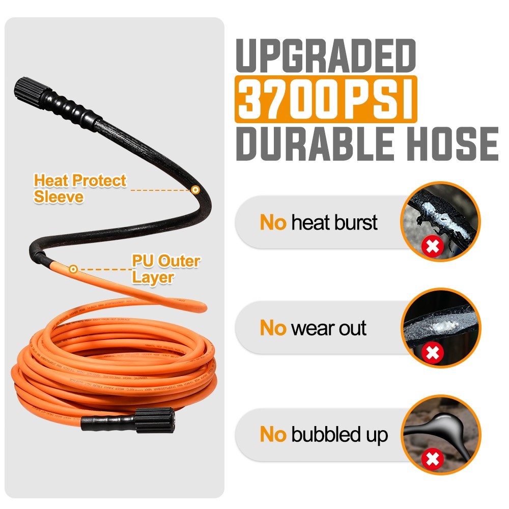 YAMATIC 4000 psi Pressure Washer Gun and 25 ft Flexible Hose 3700 psi