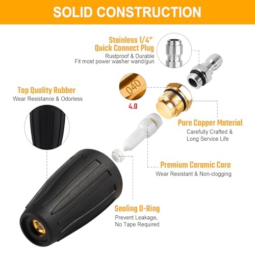 Pressure Washer Turbo Tip Max 4000PSI Turbo Nozzle 1pcs – Turbo – 4.0 Orifice