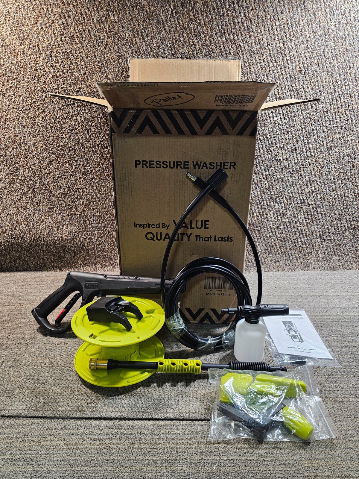 Cold Water Electric Pressure Washer 3800PSI 2.4GPM for Foam Cleaning GYQXJHY619A