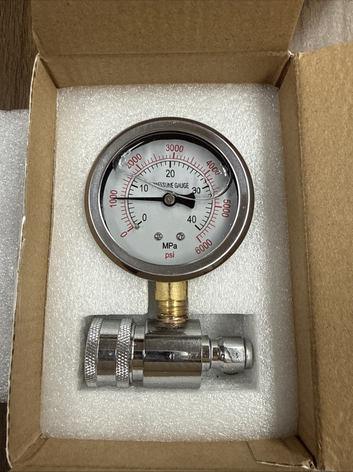 Raincovo Pressure Washer Gauge, 6000 PSI, 3/8 Inch Quick Connect