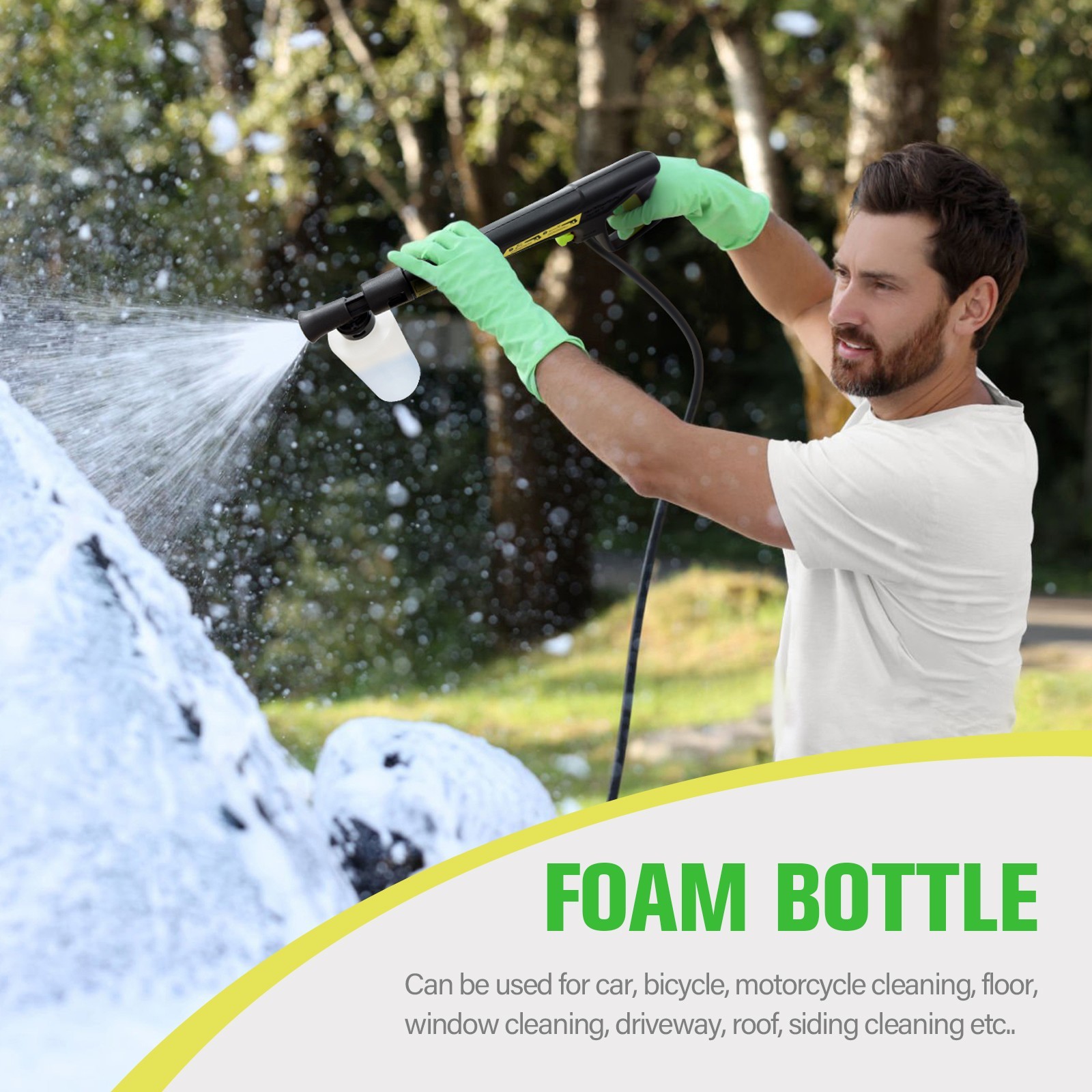 Pressure Washer 4200PSI 2.5GPM, Foam Cannon, Stainless Steel Lance, for Car
