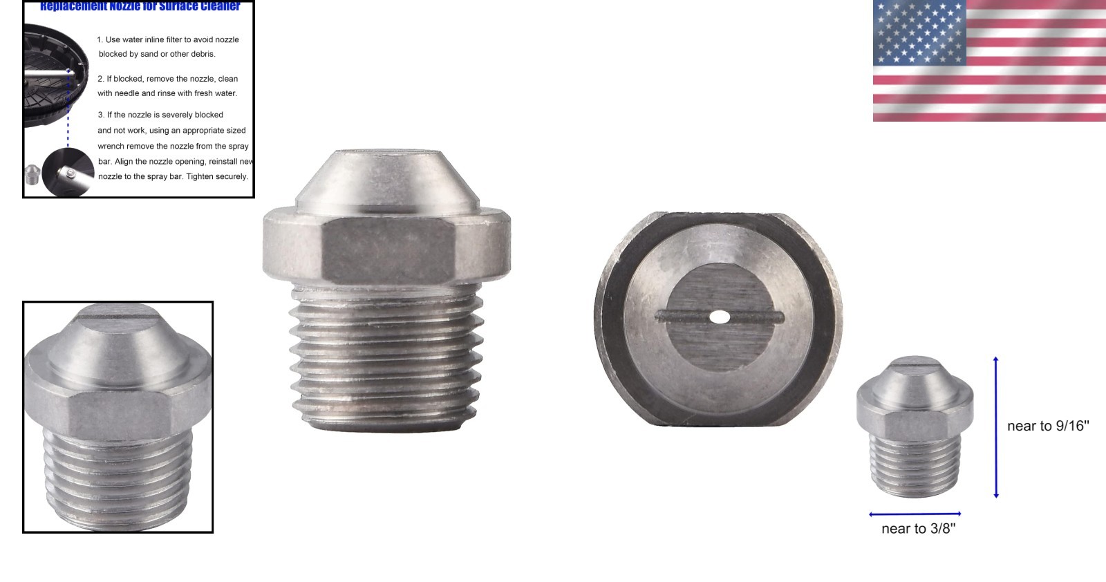 Heavy-Duty 2-Pack Pressure Washer Nozzles – 4000 PSI Stainless Steel Cleaners