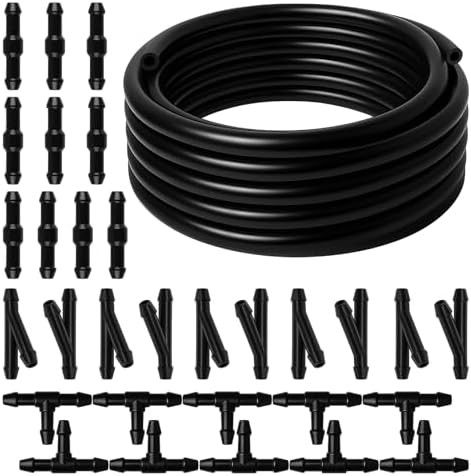 Windshield Washer Hose Kit, 4M Flexible Durable Rubber Washer Fluid Tubing & 30