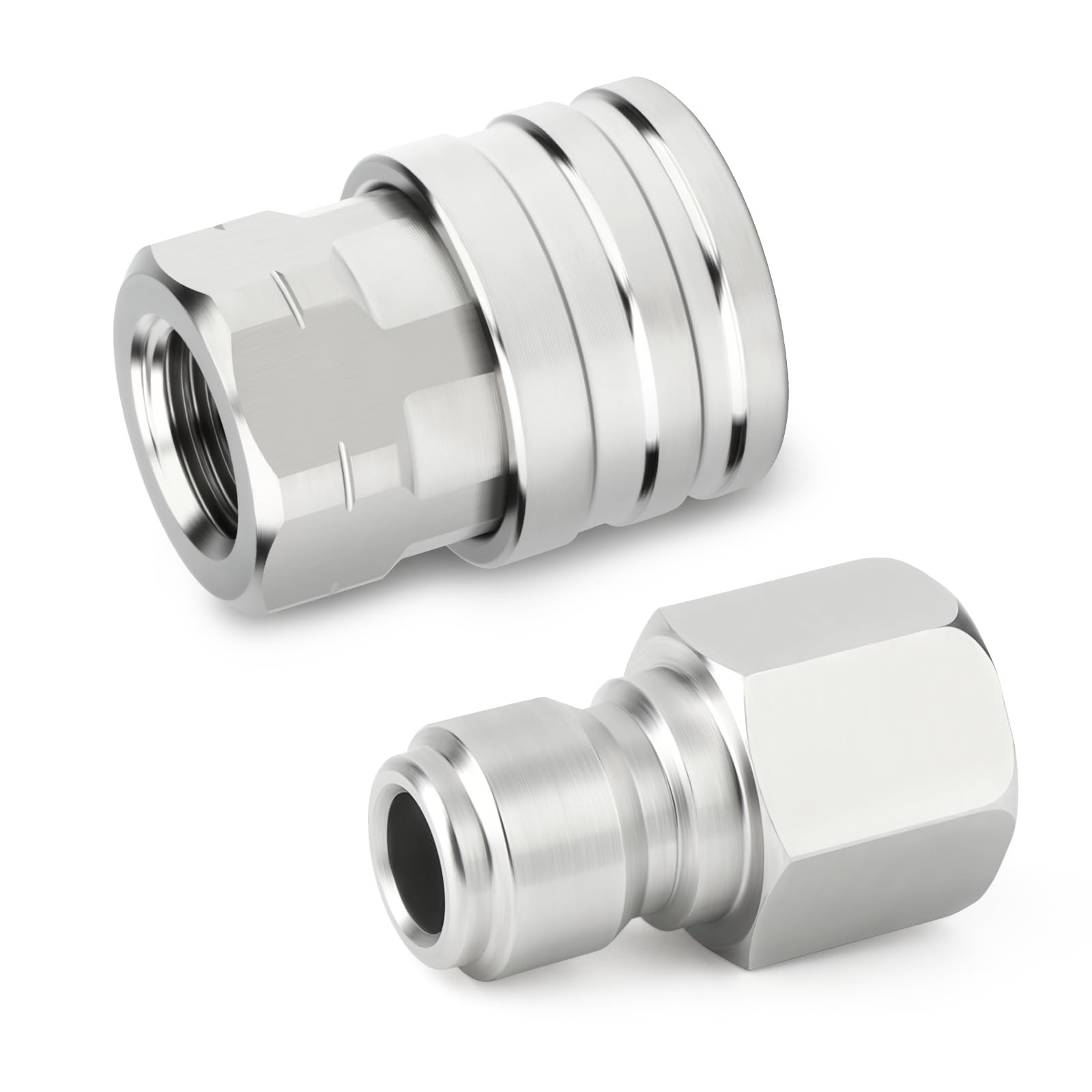 4 PCS 304 Stainless Steel Pressure Washer Adapter Kit Quick Connect 1/4 Inch