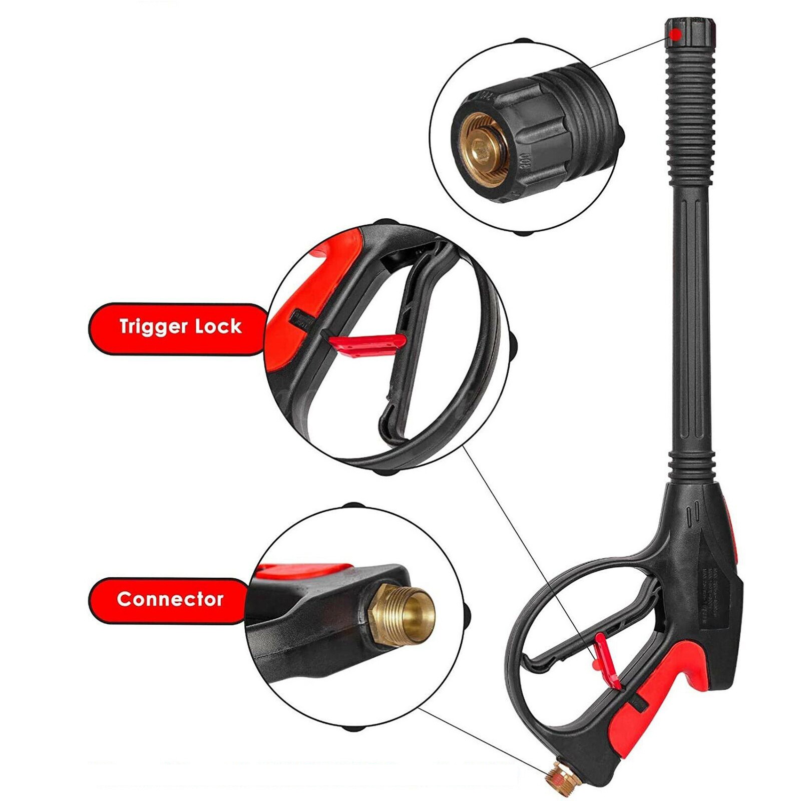 High Pressure 4000PSI Car Power Washer Gun Spray Wand Lance W/5 Nozzle+Hose Kit