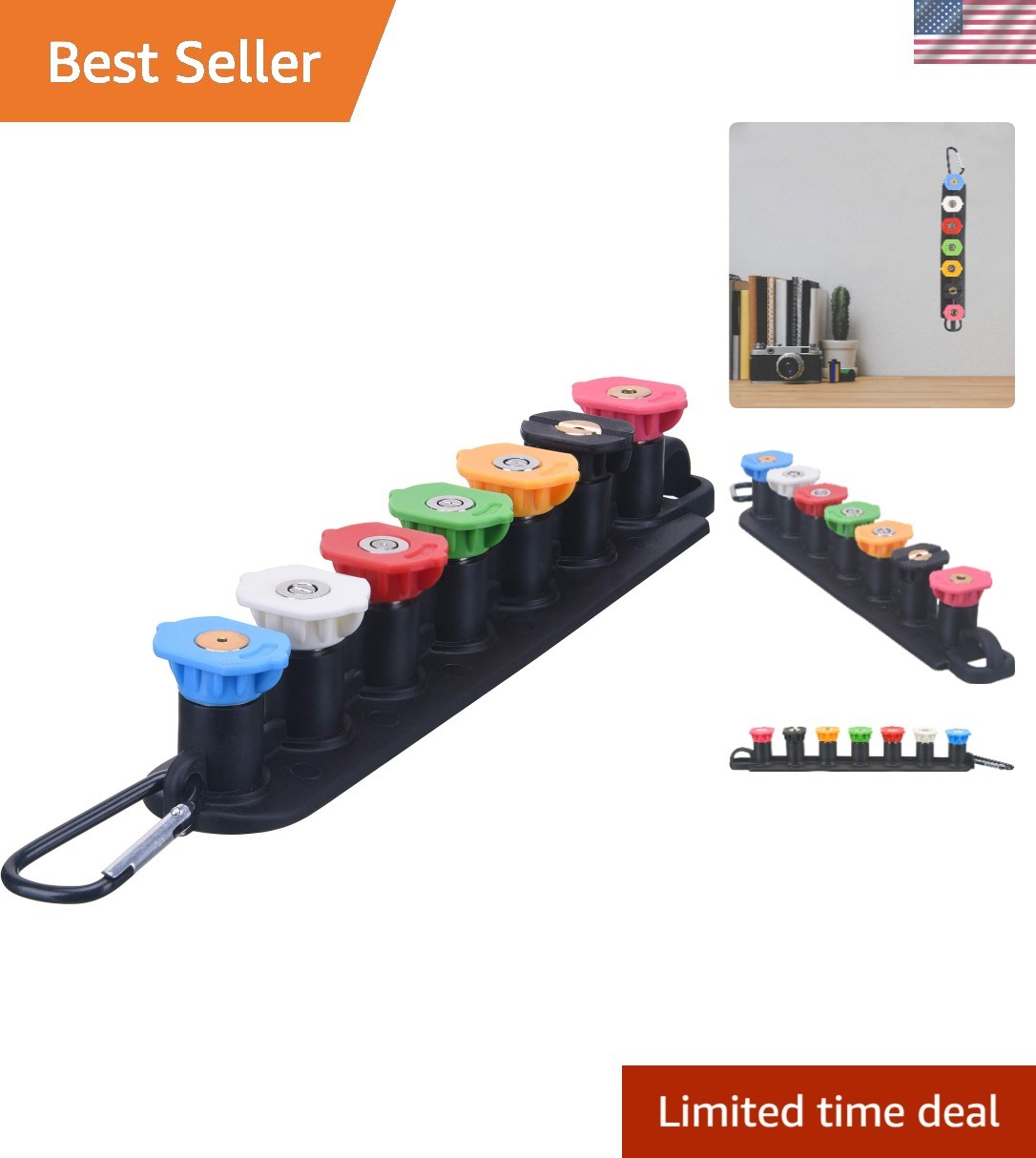High-Performance Pressure Washer Nozzles Set – 7 Tips, Quick Connect, 4000 PSI