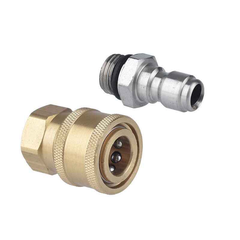 High Pressure Washer Quick Release 1/4 Male M22/14 Female Plug Brass Connector